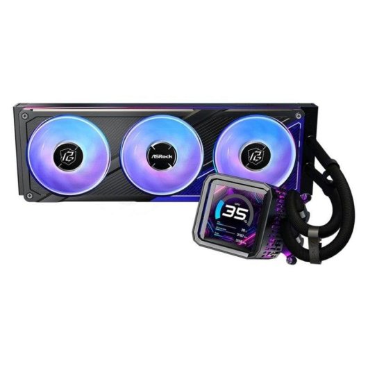 Refrigeração Líquida Asrock Phantom Gaming 360mm 3 Ventoinhas LED LCD