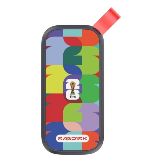 Disco Duro SanDisk SDSSDE30F 1TB SSD USB-C 800MB/s Multicolor FIFA 2026