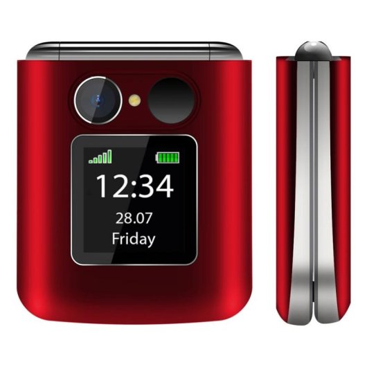 Telefono cellulare Beafon Fold 10 LTE a Conchiglia 2.2" Bluetooth 1000 mAh Nero Rosso