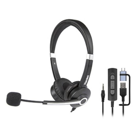 Auriculares Hamlet HHEADM-UJX con cable USB-C y jack 3,5 mm para llamadas y música negros