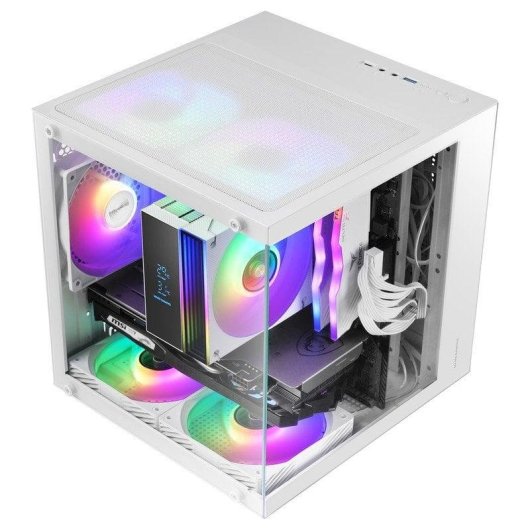 Caixa PC Mars Gaming Mc-cube MicroATX Cristal Templado ARGB Branca