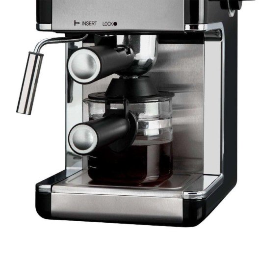 Máquina de café expresso Klack 800W 3,5 Bares com espumador inox 4 chávenas