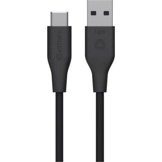 Kabel USB eSTUFF ES605180-BULK 1 m USB-C zu USB-A 2.0 Schwarz Schnellladen