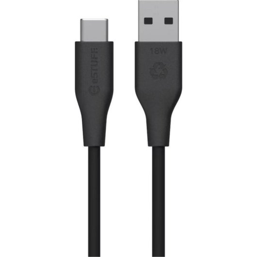 Cable USB eSTUFF 2 m USB C a USB A USB 2.0 Noir avec Charge Rapide