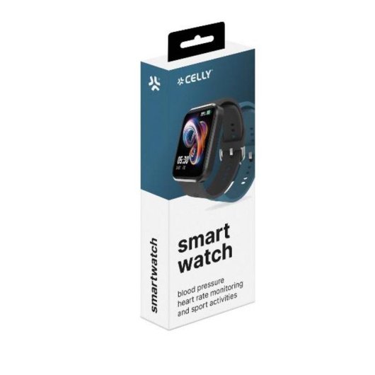 Celly TRAINERBEAT2BL Bluetooth 45mm TFT Negro Azul Silicona IP67 SpO2 Pulsómetro Sueño