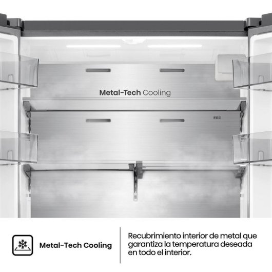 Frigorífico Americano Hisense RQ640P5SSD Total No Frost 179cm 640L D Inox WiFi