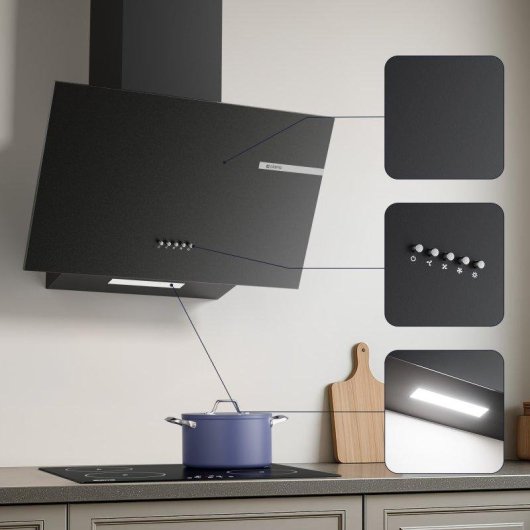 Campana extractora Ciarra AWB6765A Umluft 60cm 580m3/h Aktivkohlefilter