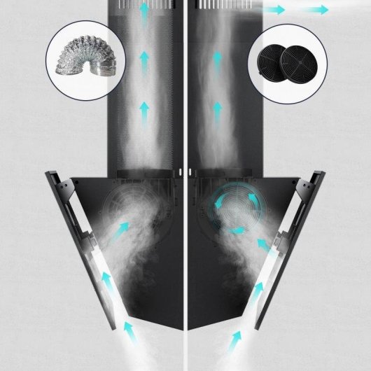 Campana extractora Ciarra AWB6765A Umluft 60cm 580m3/h Aktivkohlefilter