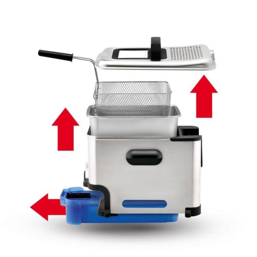 Freidora Tradicional Tefal Oleoclean Pro Inox & Design FR8040 3,5L 2300W con Filtro y Temporizador