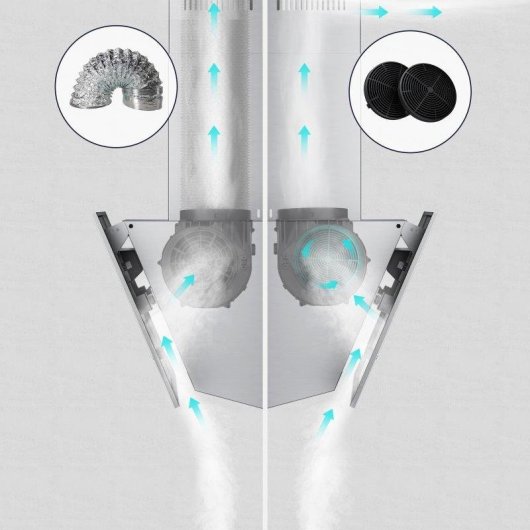 Campana extractora Ciarra AWS6765A Umluft 60cm 580m³/h Edelstahl