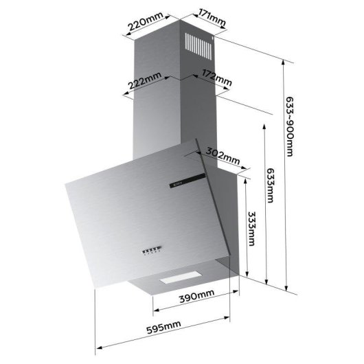 Campana extractora Ciarra AWS6765A Umluft 60cm 580m³/h Edelstahl