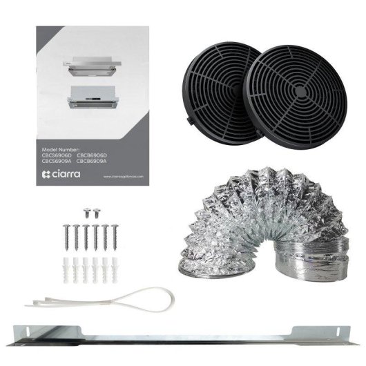 Campana extractora Ciarra AWS6909A Umluft 60cm Edelstahl 580m³/h