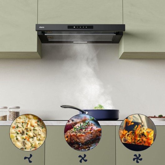 Campana extractora Ciarra AWB6909A Umluft 60cm 580m3/h mit Kohlefiltern