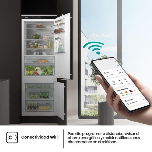Frigorífico Combi Hisense RB3B370SAWD1 Total No Frost 194cm 377L D Blanco WiFi