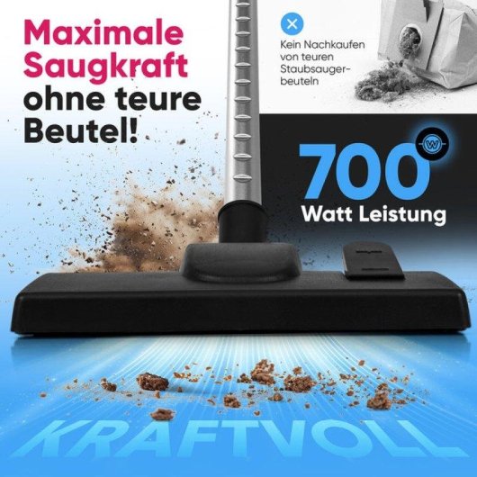 Aspirapolvere senza Sacco ProfiCare BS 3134 700W Nero Grigio Viola