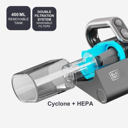 Aspirador de Mano Black & Decker Dust Mites 400W Luz UV HEPA 400ml