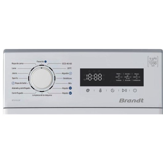 Lavadora Brandt Bt57023p Carga Superior 6Kg 1200rpm A Blanca Espacio Reducido