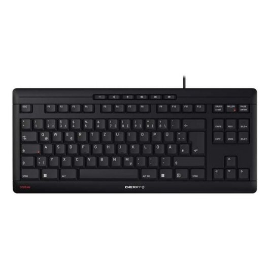 Tastiera Cherry STREAM TKL cablata compatta con switch a forbice e multimediale