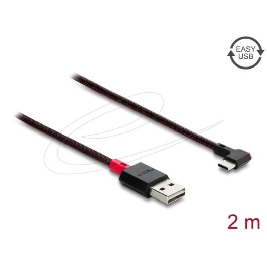 Cabo USB DeLOCK 81547 2 m USB A para USB C USB 2.0 Vermelho Preto