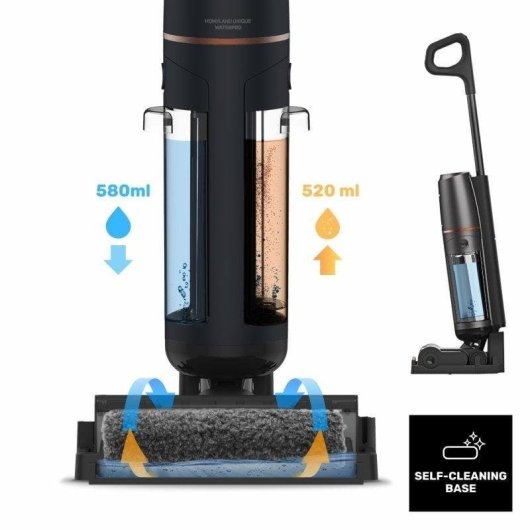 Aspiradora Fregona Taurus Homeland Unique Waterpro 200W 45 min Turbo Brush Base Autolimpieza