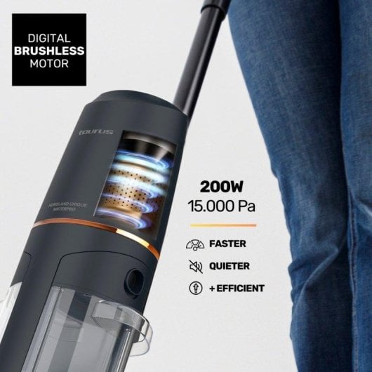 Aspiradora Fregona Taurus Homeland Unique Waterpro 200W 45 min Turbo Brush Base Autolimpieza