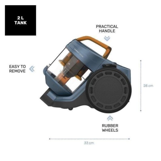 Aspirador sin Bolsa Taurus Homeland Cyclone 800W 18Kpa Filtrado Ciclónico HEPA 2L
