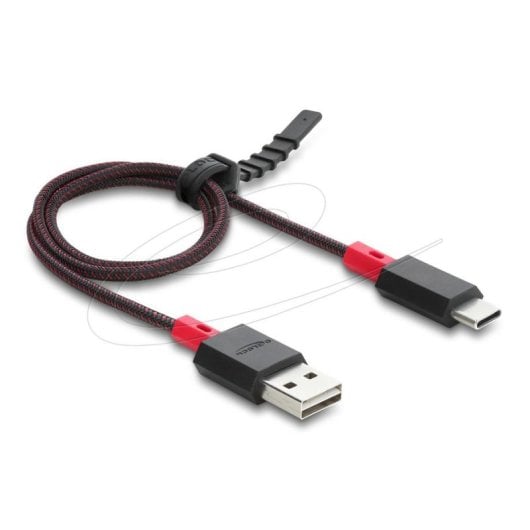 Cabo USB Delock 81541 0.5 m USB A para USB C USB 2.0 Vermelho Preto