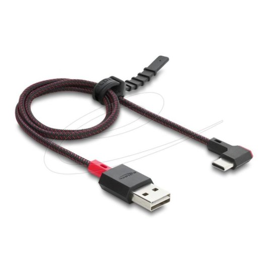 Cabo USB Delock 81545 0.5 m USB A para USB C USB 2.0 Vermelho Preto