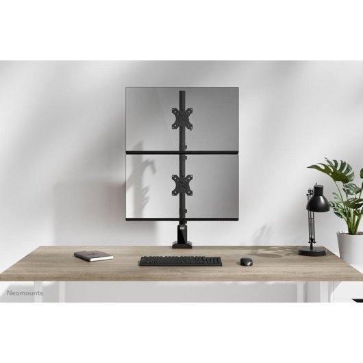 Neomounts DS60-600BL2V Supporto Doppio Monitor Scrivania 10 a 32" VESA 75x75 a 100x100 Max 9Kg