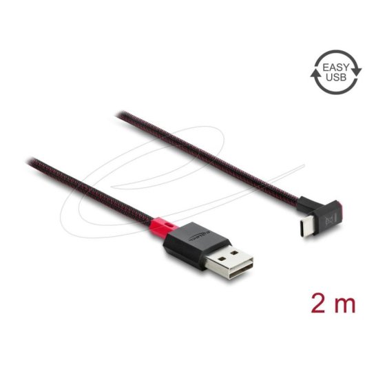 Cabo USB DeLOCK 81551 2 m USB A para USB C USB 2.0 Vermelho Preto