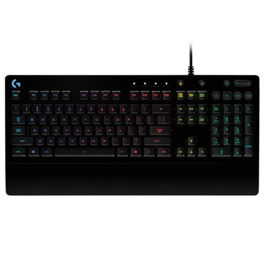 Teclado Logitech G213 Prodigy de membrana con RGB y reposamuñecas ajustable