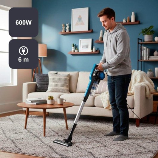 Aspiradora con Cable Black & Decker BXVMS602E 600W Triple Filtraje EPA 6m Cable Ligera