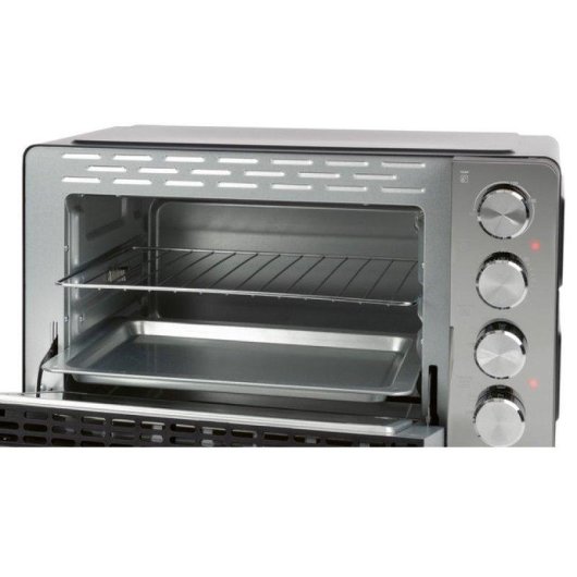 Kompakter ProfiCook MBG 1277 Mini-Backofen 30L 1500W Pizzastein Schwarz