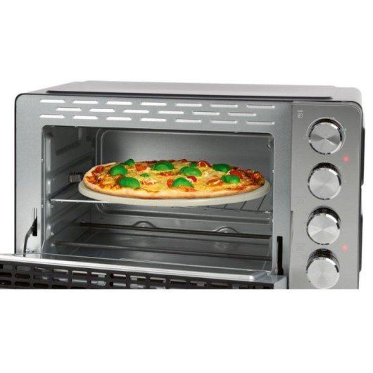 Kompakter ProfiCook MBG 1277 Mini-Backofen 30L 1500W Pizzastein Schwarz
