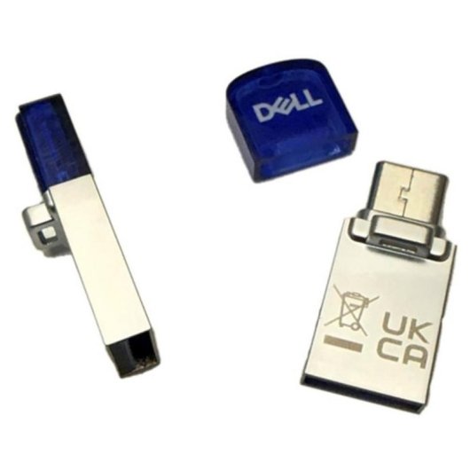 Memoria USB Dell AD564595 128 GB USB Type-A y Type-C Azul Plata