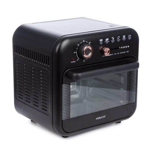 Kompakter Dam Electronics 18L 1800W AirFryer Tischofen mit Doppelrost und Sichtfenster