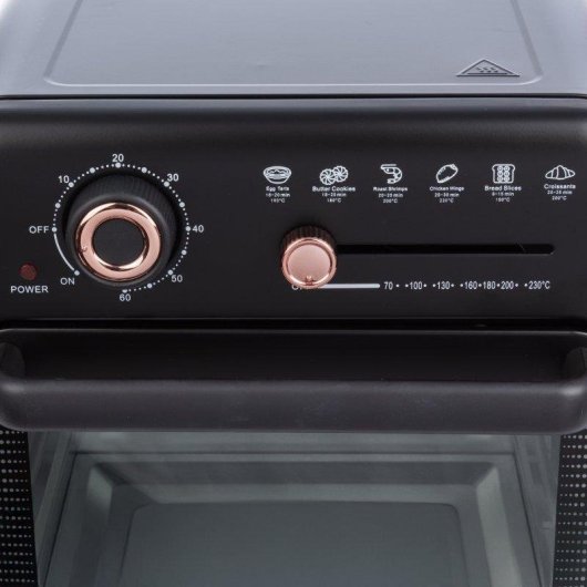 Kompakter Dam Electronics 18L 1800W AirFryer Tischofen mit Doppelrost und Sichtfenster