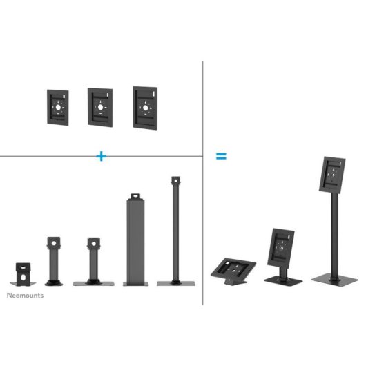 Soporte de suelo para tableta Neomounts FL15-627BL1 con giro 90° e inclinación 75°