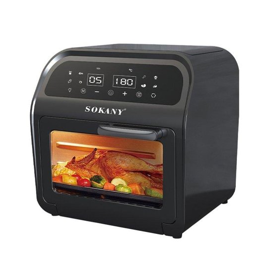 Kompakter Dam Electronics Standbackofen 16L 2500W Touch-Display AirFryer Schwarz