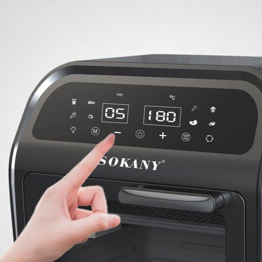 Kompakter Dam Electronics Standbackofen 16L 2500W Touch-Display AirFryer Schwarz