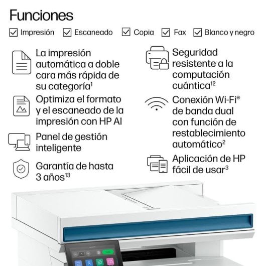 Multifunción HP LaserJet Pro 4113fdn Láser Mono WiFi Ethernet Dúplex Táctil