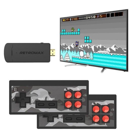 Dam Electronics Y2 Plus Console Retro HDMI 4K 1800 Jeux Noir