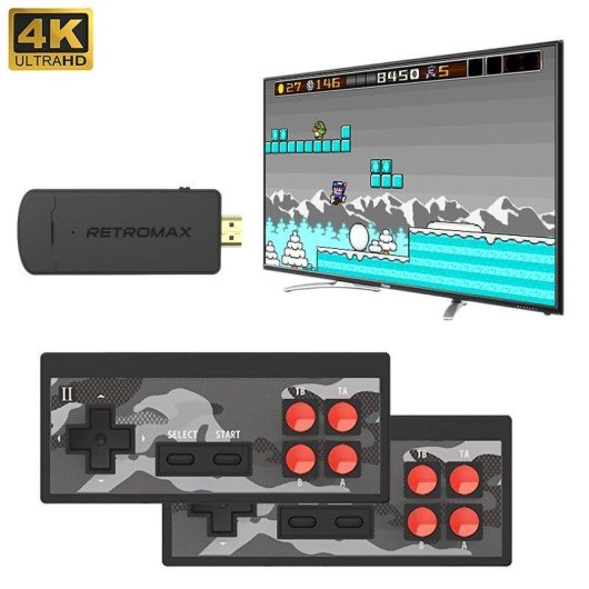 Dam Electronics Y2 Plus Console Retro HDMI 4K 1800 Jeux Noir