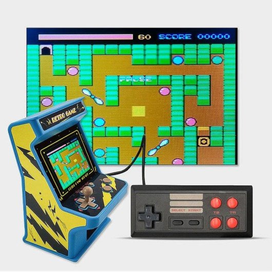 Dam Electronics Consola Arcade GC18 Retro Mini 256 Jeux Écran LCD 2.8" Noir