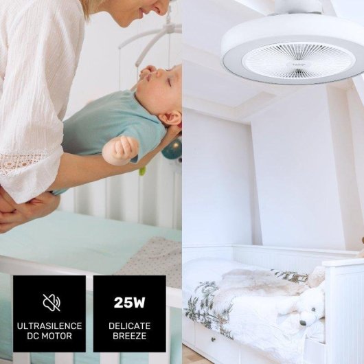 Ventilador de techo Taurus Fresko Invisible 40W ultrasilencioso con luz LED