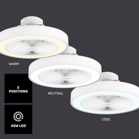 Ventilador de techo Taurus Fresko Invisible 40W ultrasilencioso con luz LED