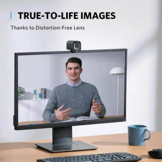 Cámara web Anker A3369011 Full HD 2048x1080 USB Negro con micrófono dual