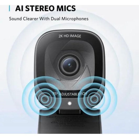 Cámara web Anker A3369011 Full HD 2048x1080 USB Negro con micrófono dual