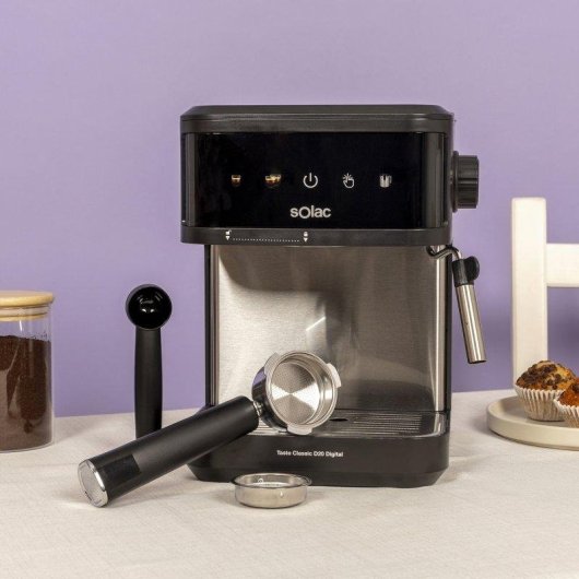 Cafetera Espresso Solac Taste Classic D20 1,8 L 20 Bares 850 W con vaporizador y control táctil