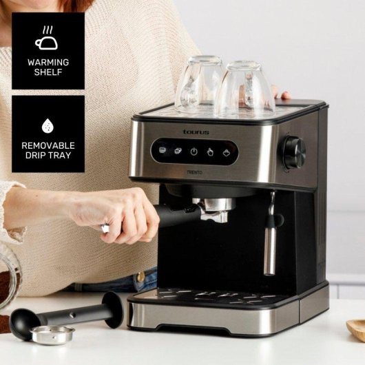 Cafetera Espresso Taurus Trento 1,5 L 20 Bares con panel táctil y vaporizador